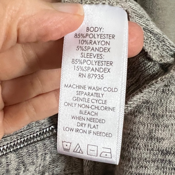 LOGO by Lori Goldstein Heathered Sharkbite Hem Cardigan - Picture 7 of 7